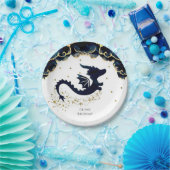 Schattigee grillige drakenverjaardag papieren bordje (Feest)