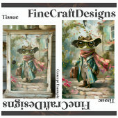 Schattigee grillige fantasy kikker decoupage links tissuepapier