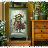 Schattigee grillige fantasy kikker decoupage recht tissuepapier
