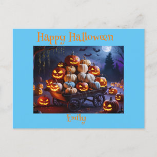 Schattigee grillige Halloween heks, gepersonalisee Briefkaart