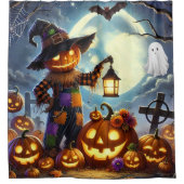 Schattigee, grillige Halloween vogelverschrikker & Douchegordijn (Voorkant)