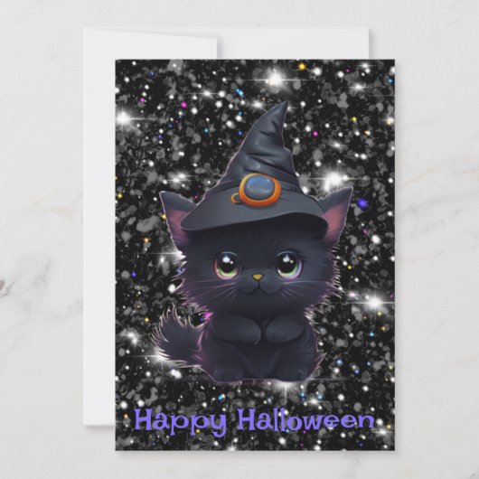Schattigee grillige Halloween zwarte kat Kaart (Voorkant)