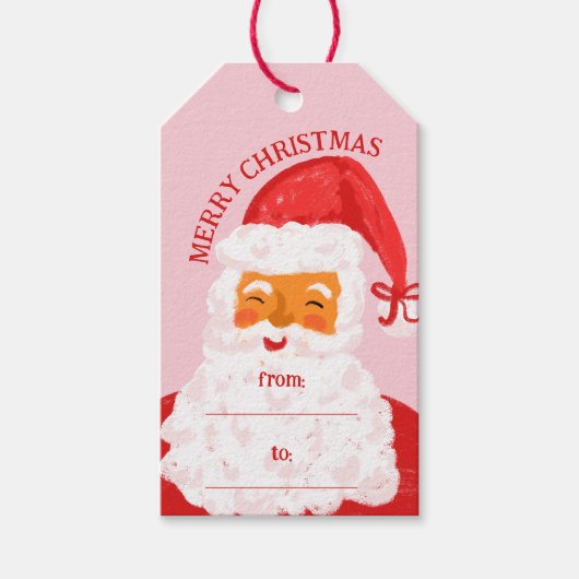 Schattigee grillige hand getrokken Sinterklaas van Cadeaulabel (Voorkant)