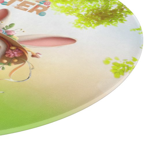 Schattigee, grillige Happy Easter met 2 konijnen Snijplank (Hoek)