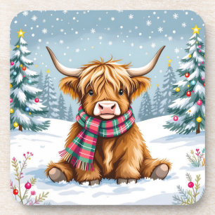 Schattigee grillige Highland Koe kerst Bier Onderzetter