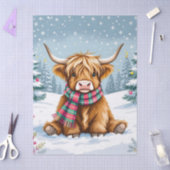 Schattigee grillige Highland Koe kerst Tissuepapier (Craft)