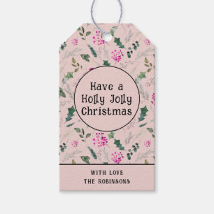 Schattigee grillige Holly Jolly Christmas Cadeaulabel