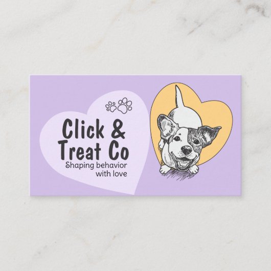 Schattigee grillige hondentrainer visitekaartje (Voorkant)