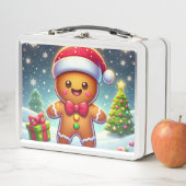 Schattigee grillige kerst/winter peperkoek man (In situ)