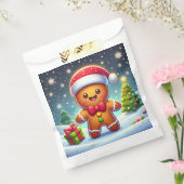 Schattigee grillige kerst/winter peperkoek man bedankzakje (Gezegeld)