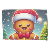 Schattigee grillige kerst/winter peperkoek man kussensloop (Voorkant)