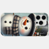 Schattigee grillige kerst/wintersneeuwman Case-Mate iPhone case (Achterkant (horizontaal))