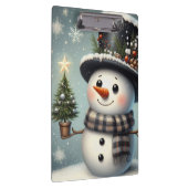 Schattigee grillige kerst/wintersneeuwman klembord (Rechts)