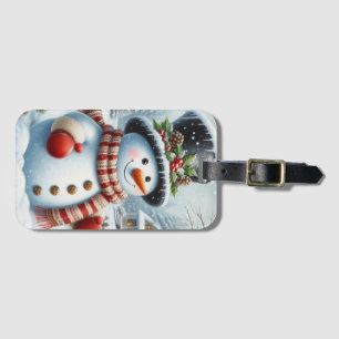 Schattigee, / grillige kerst / wintersneeuwpop bagagelabel