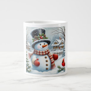 Schattigee, / grillige kerst / wintersneeuwpop extra grote beker