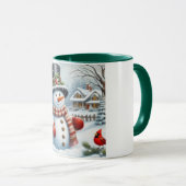 Schattigee,  / grillige kerst / wintersneeuwpop mok (Voorkant rechts)