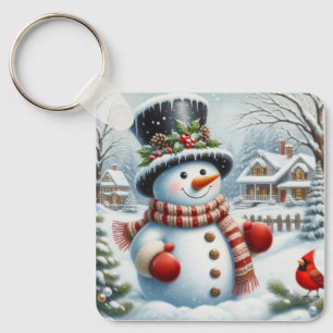 Schattigee, / grillige kerst / wintersneeuwpop sleutelhanger