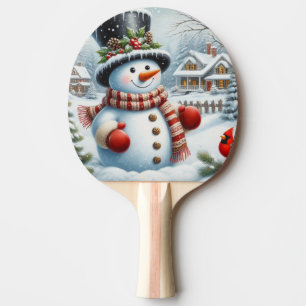 Schattigee,  / grillige kerst / wintersneeuwpop tafeltennisbatje