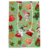 Schattigee grillige kerstkerstman peperkoek Snoep Medium Cadeauzakje (Achterkant)