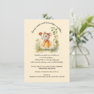Schattigee grillige kleine muis in de tuin Baby sh Kaart