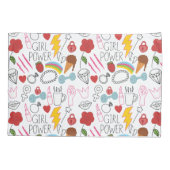 Schattigee grillige meisje power doedel retro kussensloop (Achterkant)