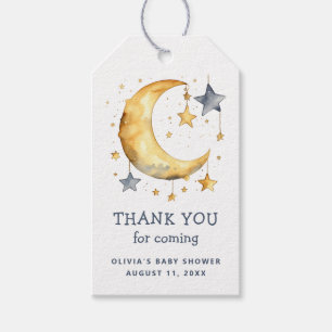 Schattigee grillige Moon & Stars Baby shower dank Cadeaulabel