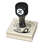 Schattigee grillige paar doedel | Monogram bruilof Rubberstempel (Stempel)