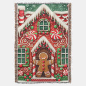 Schattigee, grillige peperkoek man & huis deken (Voorkant Verticaal)