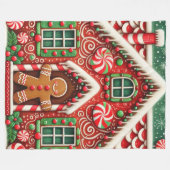 Schattigee, grillige peperkoek man & huis fleece deken (Voorkant (Horizontaal))