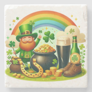 Schattigee, grillige Saint Patrick's Day Stenen Onderzetter