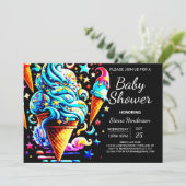 Schattigee grillige schep ijsje jongen Baby shower Kaart (Staand voorkant)