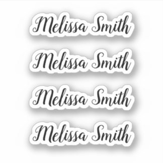 Schattigee grillige script gepersonaliseerde naam sticker