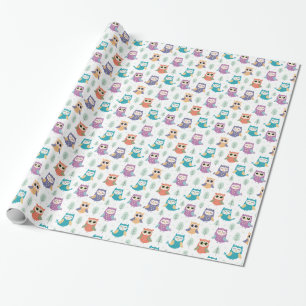 ** Schattigee grillige uilenbomen Cadeaupapier