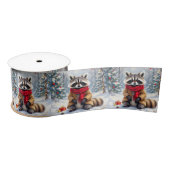 Schattigee grillige wasbeer kerst lint (Spoel)