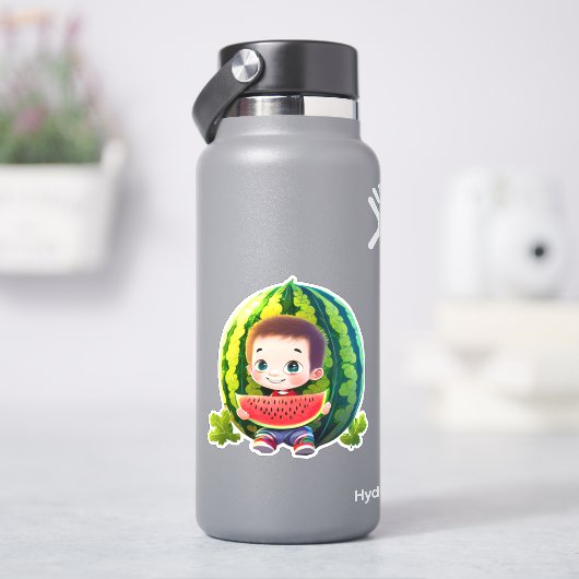 Schattigee grillige watermeloen cartoon sticker (HydroFlask)