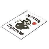 Schattigee Grim Reaper met romantisch hart Notitieboek (Linkerzijde)