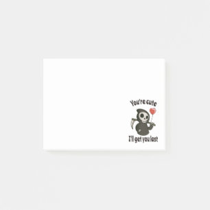 Schattigee Grim Reaper met romantisch hart Post-it® Notes