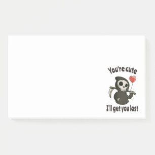 Schattigee Grim Reaper met romantisch hart Post-it® Notes