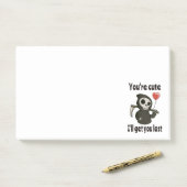 Schattigee Grim Reaper met romantisch hart Post-it® Notes (Op bureau)