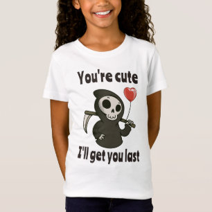 Schattigee Grim Reaper met romantisch hart T-shirt