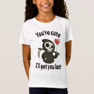 Schattigee Grim Reaper met romantisch hart T-shirt