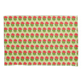 Schattigee groene alien in Santa Hat Pattern Kussensloop (Voorkant-Links)