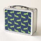 Schattigee groene alligator lunchbox (Achterkant)