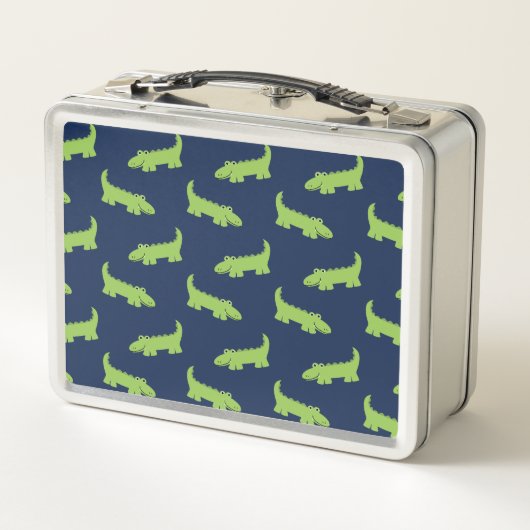 Schattigee groene alligator lunchbox (Achterkant)