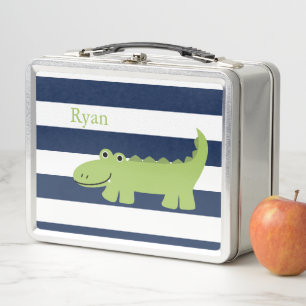 Schattigee groene alligator lunchbox