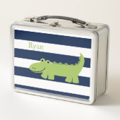 Schattigee groene alligator lunchbox (Voorkant)