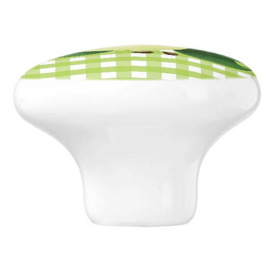 Schattigee groene appel keuken decor keramische knop (Zijkant)