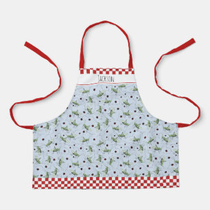 Schattigee Groene, Blauwe & Rode Grasshoppers Kind Schort