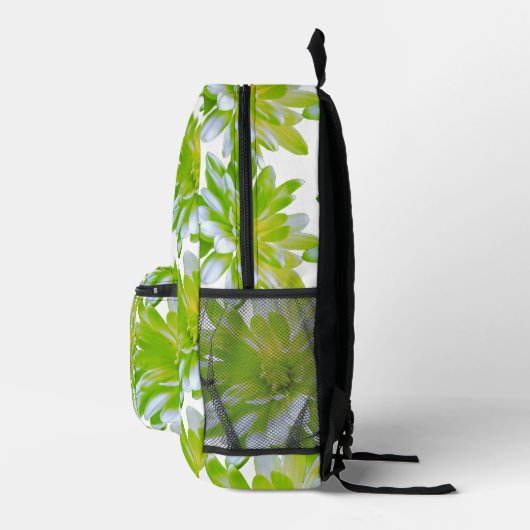 Schattigee groene bloemen groene bloem groene made bedrukte rugzak (Rechts)