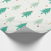 Schattigee groene bomen cadeaupapier (Hoek)